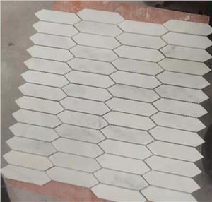 Valge marmorist piketi mosaiikplaadid